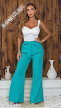 Load image into Gallery viewer, Tina Aqua Wide Leg Woven Pants