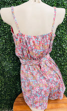 Load image into Gallery viewer, Clearance*Rose/Blue Floral Spaghetti Strap Romper