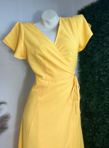 Suhey Lemon Yellow Maxi Dress