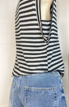 Load image into Gallery viewer, Matilda Grey and Black Striped Sleeveless Round Neck Top