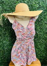 Load image into Gallery viewer, Clearance*Rose/Blue Floral Spaghetti Strap Romper