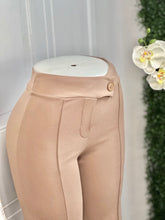 Load image into Gallery viewer, Yeri Beige Front Button Wide Leg Trousers