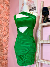 Load image into Gallery viewer, Jassiby Paris Green or Black Cut Out Rushing Dress