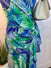 Load image into Gallery viewer, Mariah Blue/Green Hi Low Spaghetti Strap Midi Dress