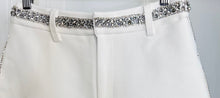 Load image into Gallery viewer, Eva White Rhinestone Detail Shorts