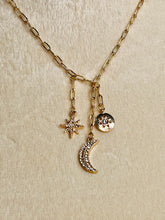 Load image into Gallery viewer, Celeste Celestial Charms Gold Y Necklace