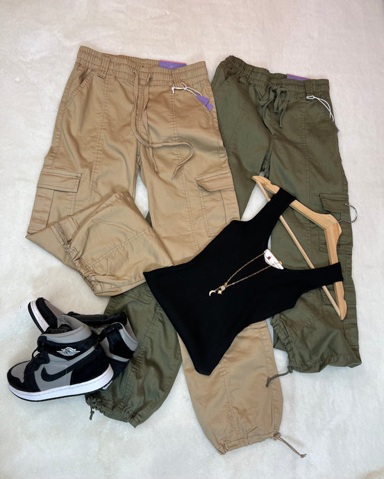 Belinda Olive or Khaki 6 Pocket Cargo Pants