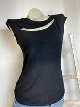 Load image into Gallery viewer, Karla Black Open Cut Round Neck Sleeveless T shirts