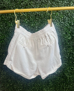 Niki Black or White Stretchy linen blend  Shorts