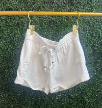 Load image into Gallery viewer, Niki Black or White Stretchy linen blend  Shorts