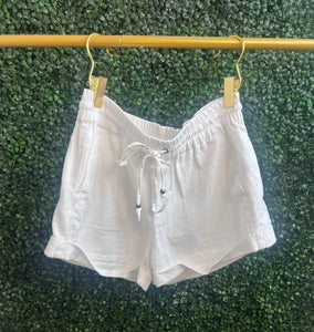 Niki Black or White Stretchy linen blend  Shorts