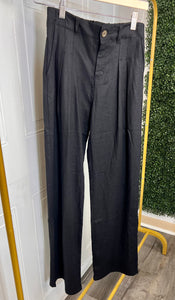 Beverly Black Linen Blend Pants