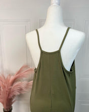 Load image into Gallery viewer, Angelique Oatmeal or Green Cotton Relaxed Cami Jumpsuit