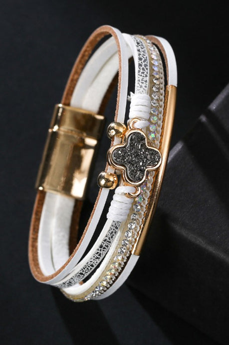 Eva Brown , White, Gray or Beige Multi Strand Bracelet