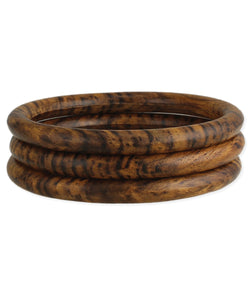 Natural Basics Wood Bangle Set