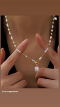 Load image into Gallery viewer, Nicole 18K Gold Plated Non-Tarnish Stainless Steel Necklace with Pearls