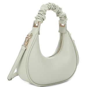Light Blue, Baby Pink or Sage Fashion Smooth Pattern Wrinkle Handle Crossbody Bag