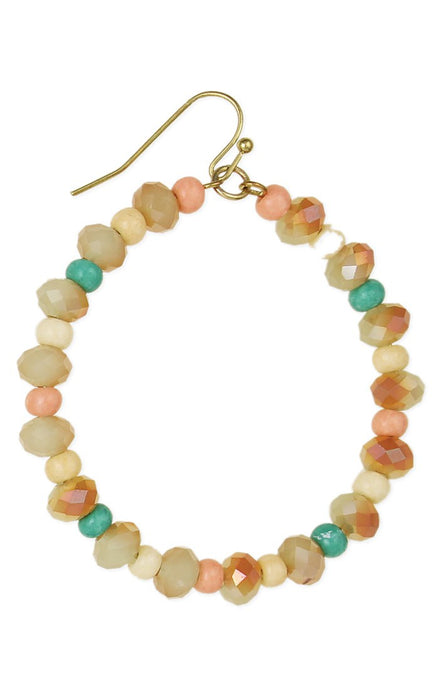Sea and Sand Turquoise Peach Bead Earrings