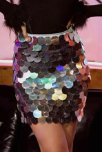 Load image into Gallery viewer, Aylin Silver Sequin Decor Skirt