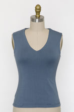 Load image into Gallery viewer, Ana Fog, Pale Olive or Slate Blue Double Lined V Neck Top