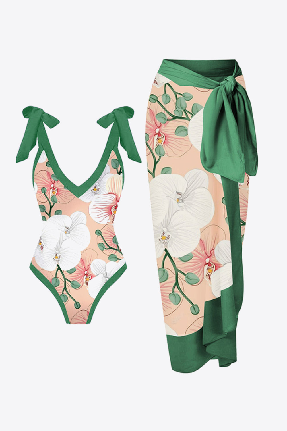 Felicia Floral V-Neck Two-Piece Swim Set