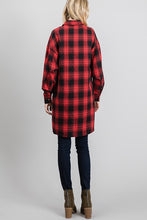 Load image into Gallery viewer, Nia Black/White Or Black/Red Plaid Flannel Shirt