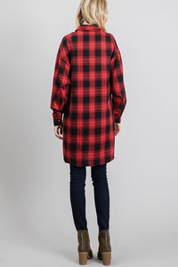 Nia Black/White Or Black/Red Plaid Flannel Shirt