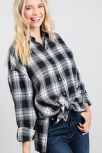 Load image into Gallery viewer, Nia Black/White Or Black/Red Plaid Flannel Shirt