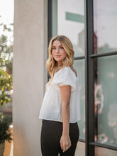 Load image into Gallery viewer, Tessa White Cotton Eyelet Top with Puff sleeves