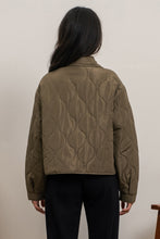 Load image into Gallery viewer, Kenna Olive Button Up Quilted Jacket