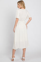 Load image into Gallery viewer, Cleo Cream Polka Dot Frill Dress with Tassel Detail Tie