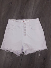 Load image into Gallery viewer, Jasmine White Denim Distressed Slim Fit Shorts