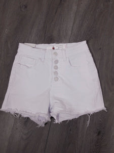 Jasmine White Denim Distressed Slim Fit Shorts