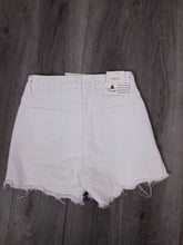 Load image into Gallery viewer, Jasmine White Denim Distressed Slim Fit Shorts