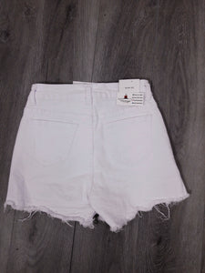 Jasmine White Denim Distressed Slim Fit Shorts