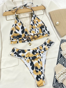 Charlene Animal Print Halter Neck Bikini Set