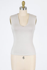 Ana Fog, Pale Olive Double Lined V Neck Top