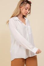 Load image into Gallery viewer, Off White or Black Long sleeve chiffon button down blouse