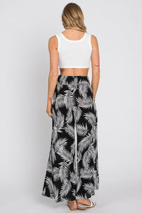 Linda Black Print Wide Leg Pants