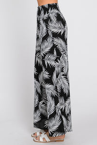 Linda Black Print Wide Leg Pants