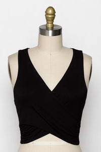 Kelly Green, Black Front twist crop top