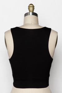 Kelly Green, Black Front twist crop top