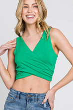 Load image into Gallery viewer, Kelly Green, Black Front twist crop top