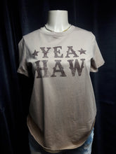 Load image into Gallery viewer, Camila Camel Short Sleeve &quot;Yea Haw&quot; Top