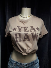 Load image into Gallery viewer, Camila Camel Short Sleeve &quot;Yea Haw&quot; Top