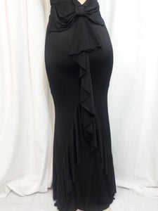 Alina Black or Champagne Spaghetti Strap V Neck Mermaid Maxi Dress