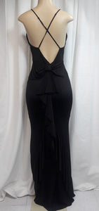 Alina Black or Champagne Spaghetti Strap V Neck Mermaid Maxi Dress