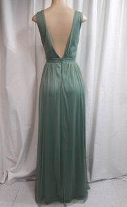 Miranda Mint Goddess Empire Waist V Neck Maxi Dress