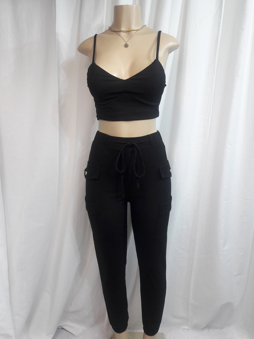 Brittney Black 2 Piece Pant Set