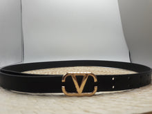 Load image into Gallery viewer, Alexa Thin Faux Leather Belt with Gold Tone Buckle